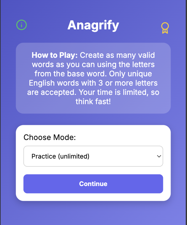 Anagrify Daily Puzzle Screenshot